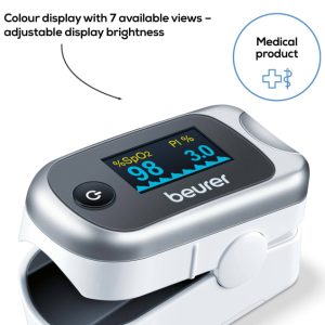 Beurer PO 40 Pulse Oximeter - Advanced Health Monitoring for Accurate Oxygen Saturation and Heart Rate Readings